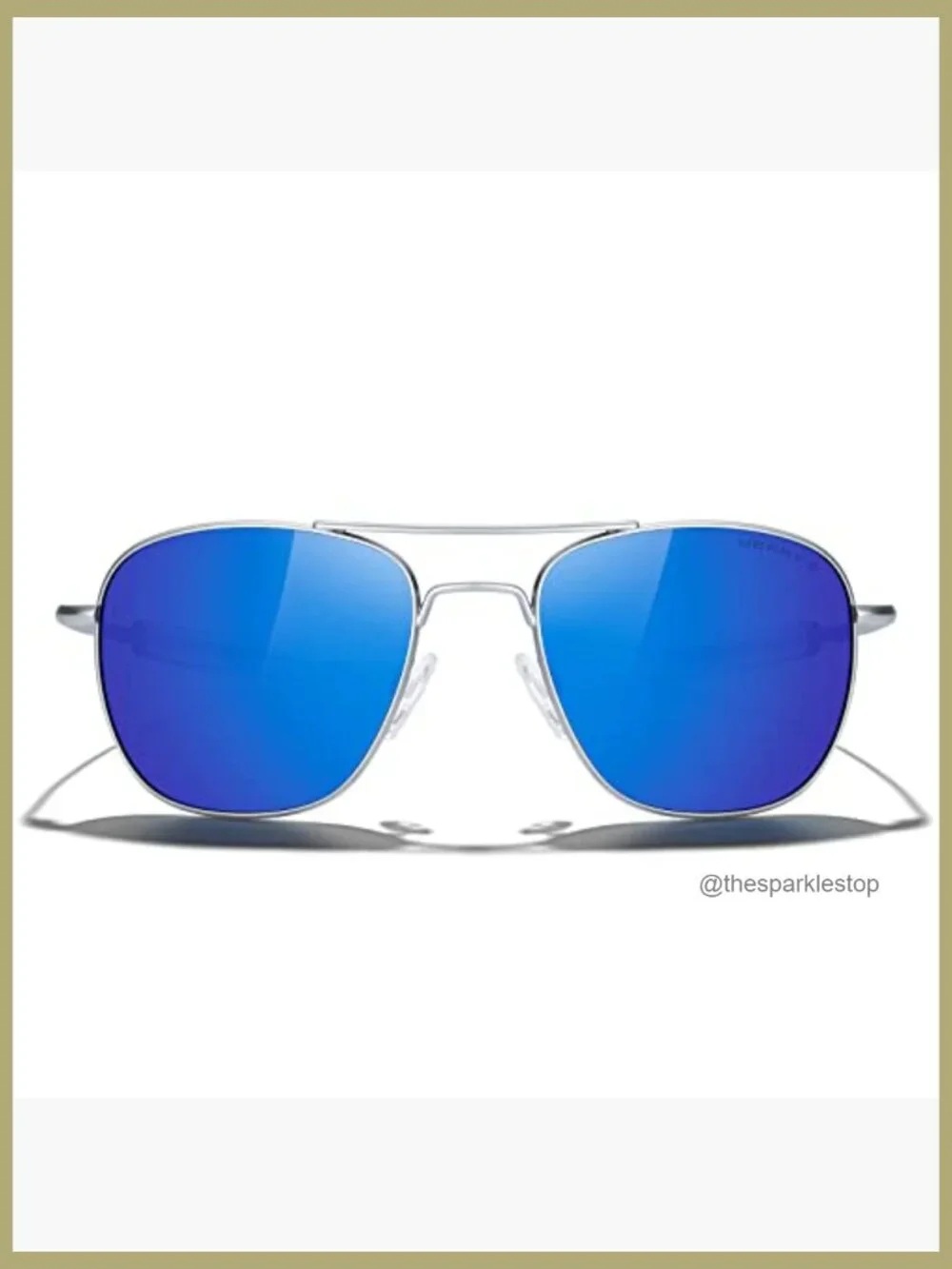 Metal Frame Polarized Sunglasses Aviator Military Style Square